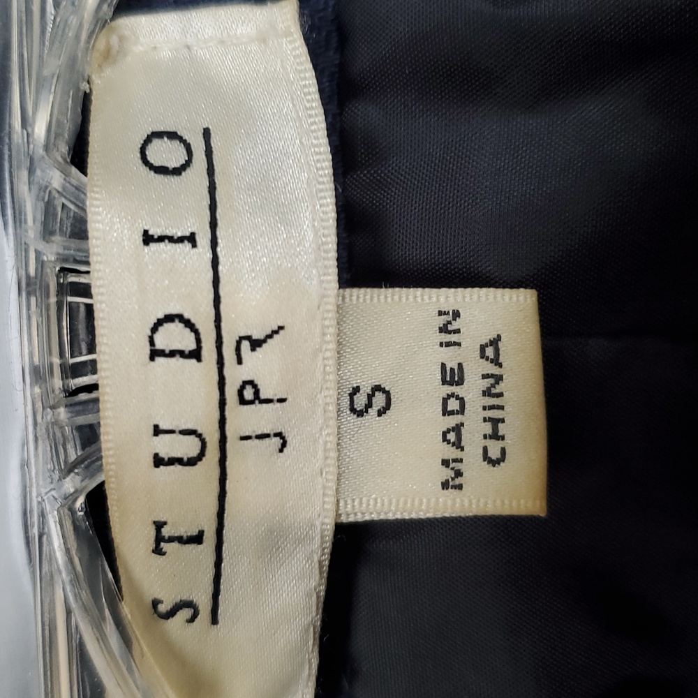 Studio JPR Navy Trench Coat with White Trim Size S - Picture 7 of 9